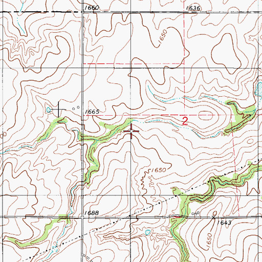 Topographic Map of South Clinton Laterals Site 2 Reservoir, OK