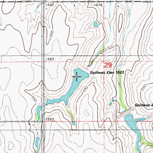 Topographic Map of Cavalry Creek Site 4 Reservoir, OK