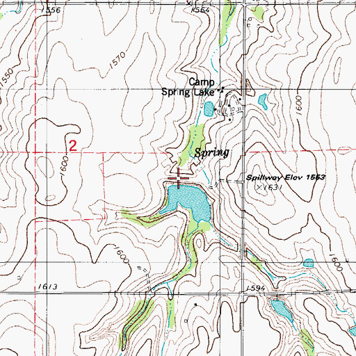 Topographic Map of Cavalry Creek Watershed 6 Dam, OK