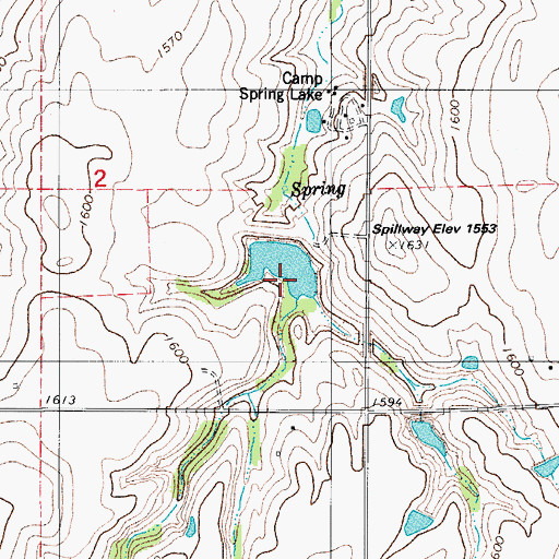 Topographic Map of Cavalry Creek Watershed 6 Reservoir, OK