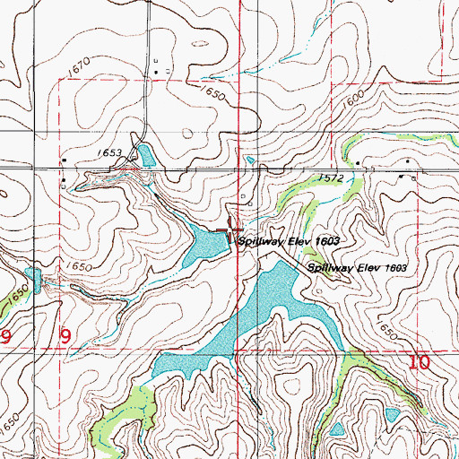 Topographic Map of Cavalry Creek Watershed 7-B Dam, OK