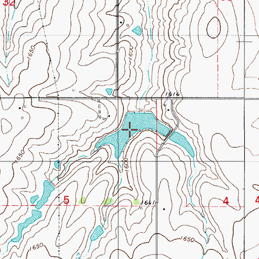 Topographic Map of Cavalry Creek Watershed 12 Reservoir, OK
