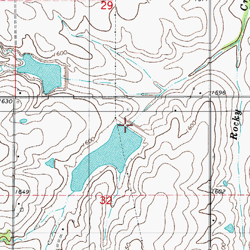 Topographic Map of Cavalry Creek Watershed 13 Dam, OK