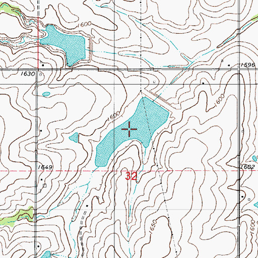 Topographic Map of Cavalry Creek Watershed 13 Reservoir, OK
