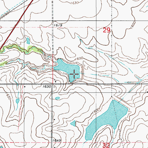 Topographic Map of Cavalry Creek Watershed 14 Dam, OK