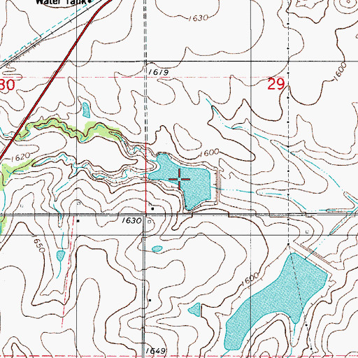 Topographic Map of Cavalry Creek Watershed 14 Reservoir, OK