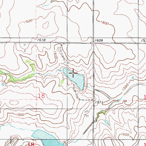Topographic Map of Cavalry Creek Watershed 16 Dam, OK