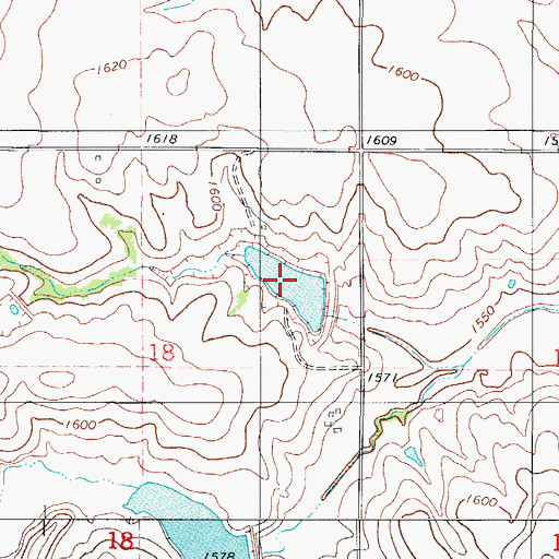 Topographic Map of Cavalry Creek Watershed 16 Reservoir, OK