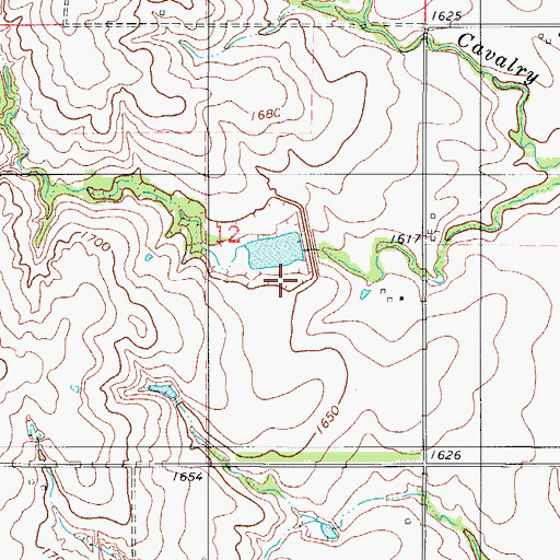 Topographic Map of Cavalry Creek Watershed 17 Dam, OK