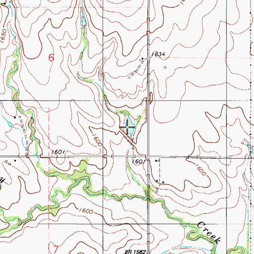 Topographic Map of Cavalry Creek Watershed 19 Reservoir, OK
