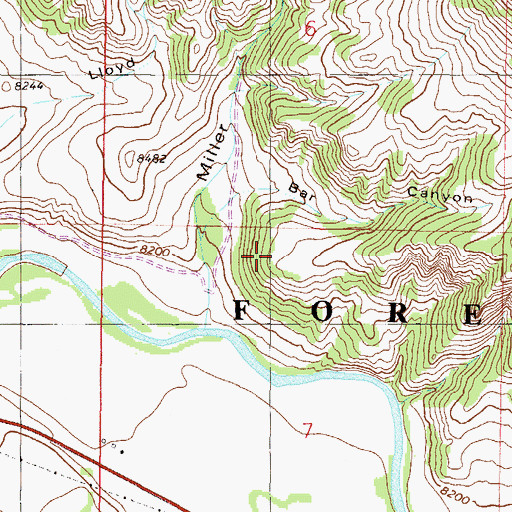 Topographic Map of Target Bluff, CO