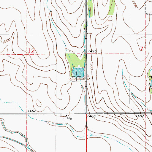 Topographic Map of Cavalry Creek Watershed 26 Dam, OK