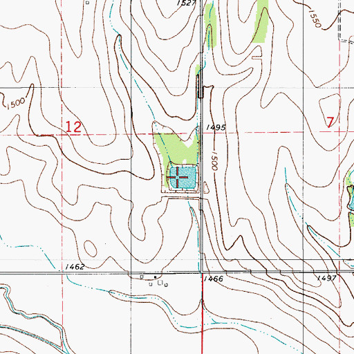 Topographic Map of Cavalry Creek Watershed 26 Reservoir, OK