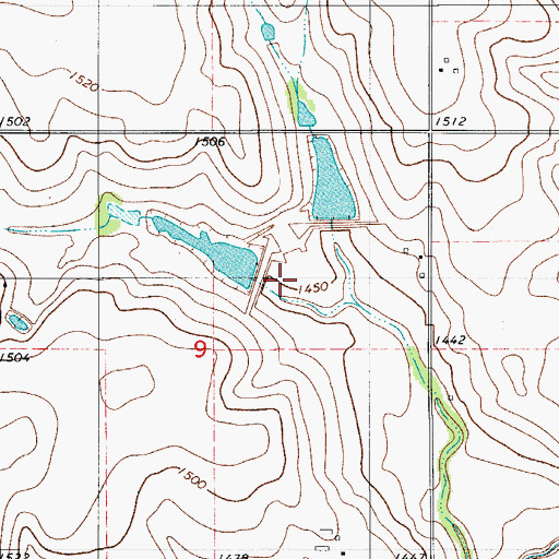 Topographic Map of Cavalry Creek Watershed 28 Dam, OK