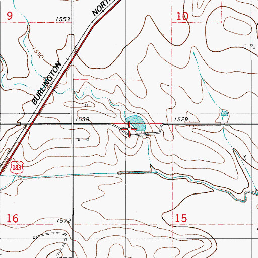 Topographic Map of Cavalry Creek Watershed 29 Dam, OK
