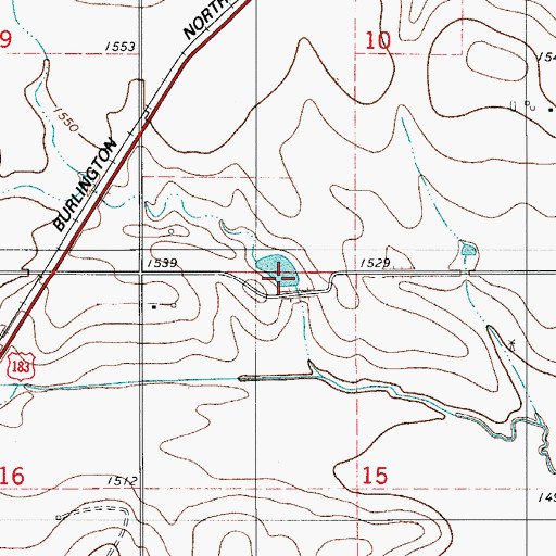 Topographic Map of Cavalry Creek Watershed 29 Reservoir, OK