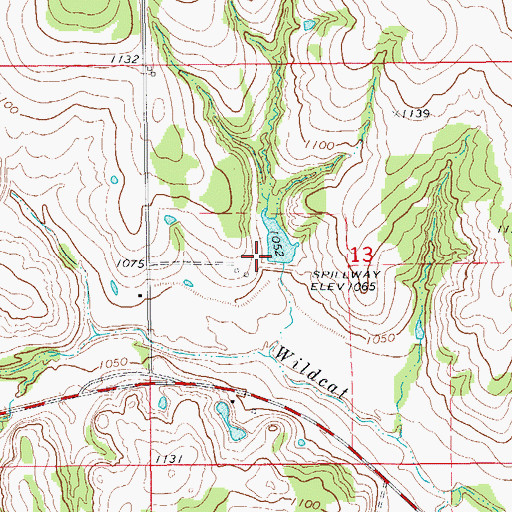Topographic Map of Wildhorse Creek Site 90 Reservoir, OK