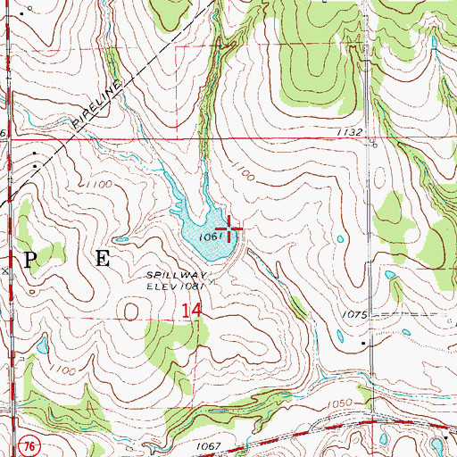 Topographic Map of Wildhorse Creek Site 89 Dam, OK