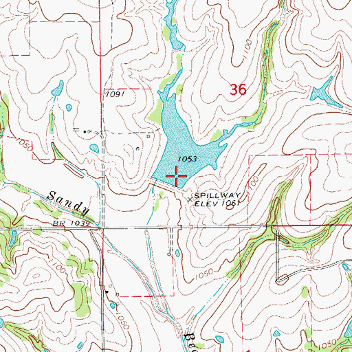 Topographic Map of Wildhorse Creek Site 47 Dam, OK