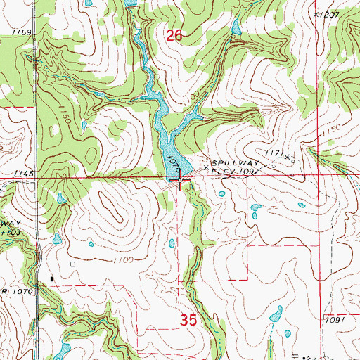 Topographic Map of Wildhorse Creek Site 46b Dam, OK