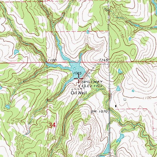 Topographic Map of Wildhorse Creek Site 46a Dam, OK
