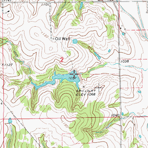 Topographic Map of Wildhorse Creek Site 45 Reservoir, OK