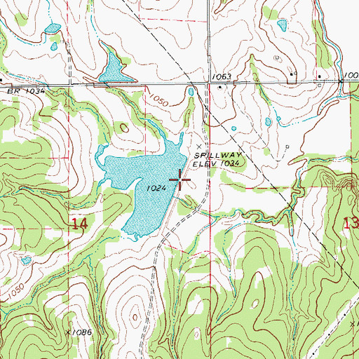 Topographic Map of Wildhorse Creek Site 44 Dam, OK
