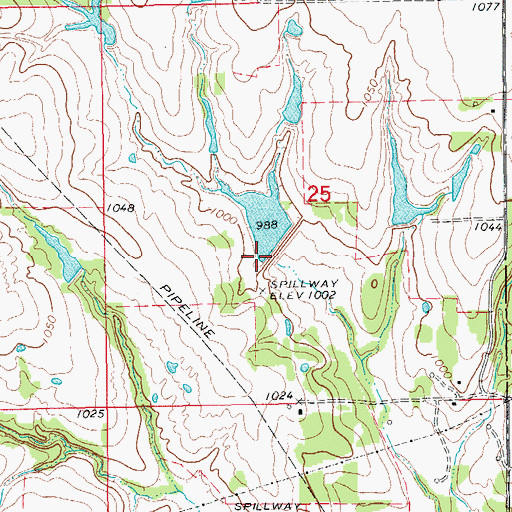 Topographic Map of Wildhorse Creek Site 43b Dam, OK