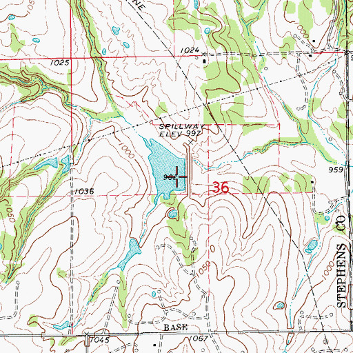 Topographic Map of Wildhorse Creek Site 43a Reservoir, OK