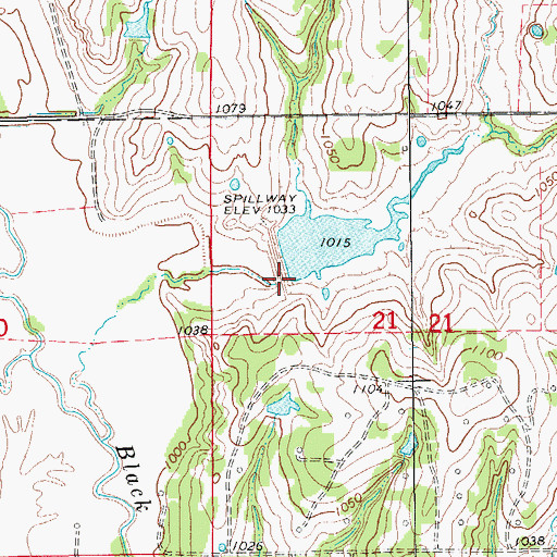 Topographic Map of Wildhorse Creek Site 42 Reservoir, OK