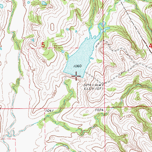 Topographic Map of Wildhorse Creek Site 41 Reservoir, OK