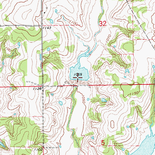 Topographic Map of Wildhorse Creek Site 40 Dam, OK