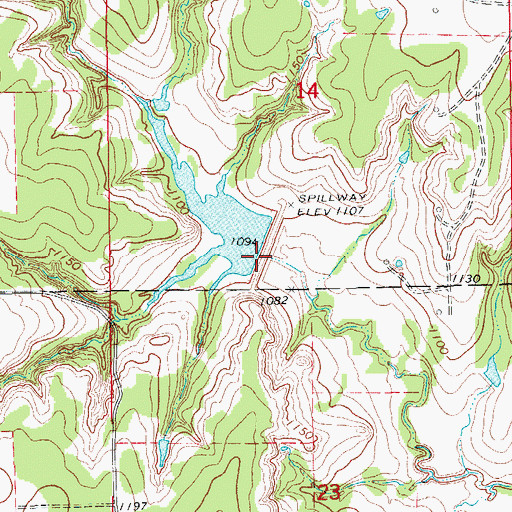 Topographic Map of Wildhorse Creek Site 38 Dam, OK