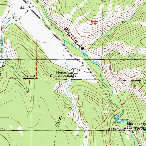 Topographic Map of Horseshoe Ranger Station, CO