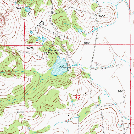 Topographic Map of Wildhorse Creek Site 37 Reservoir, OK