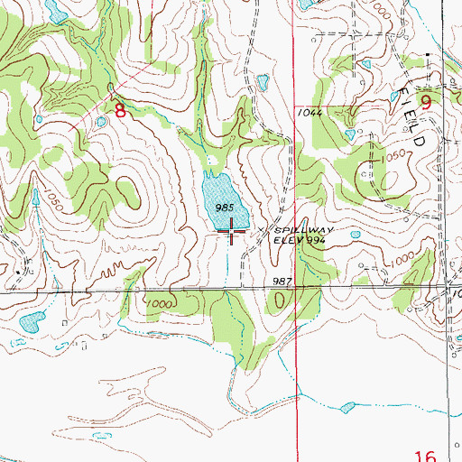 Topographic Map of Wildhorse Creek Site 36 Reservoir, OK