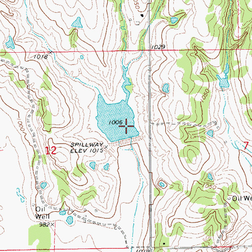 Topographic Map of Wildhorse Creek Site 35 Dam, OK