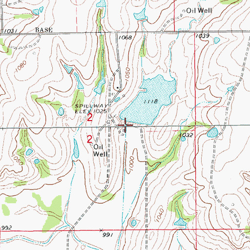 Topographic Map of Wildhorse Creek Site 34 Dam, OK