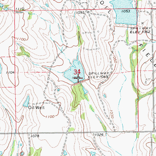 Topographic Map of Wildhorse Creek Site 32 Dam, OK