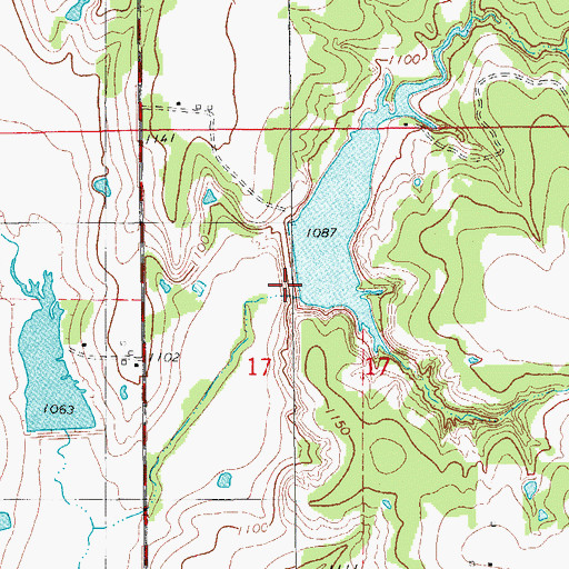 Topographic Map of Wildhorse Creek Site 30 Dam, OK