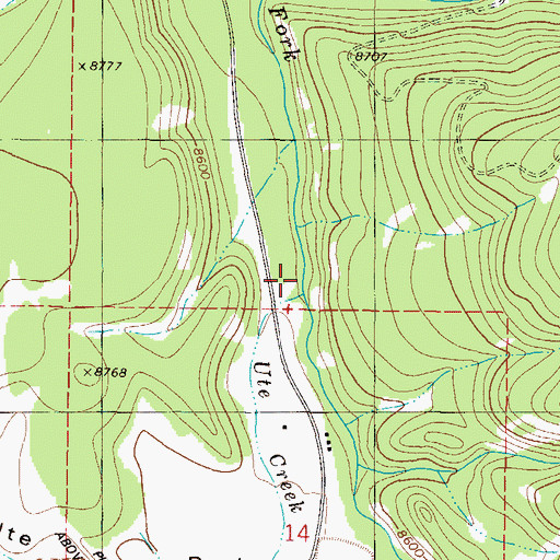Topographic Map of Ute Park School, CO