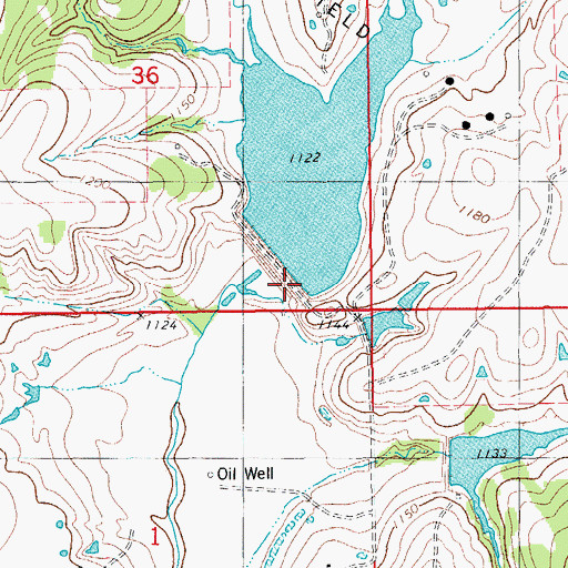 Topographic Map of Wildhorse Creek Site 27 Reservoir, OK