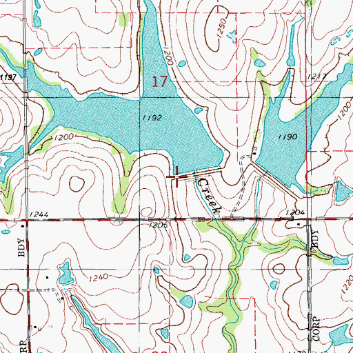 Topographic Map of Wildhorse Creek Site 23 Dam, OK
