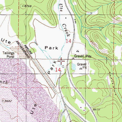 Topographic Map of West Branch Ute Creek, CO