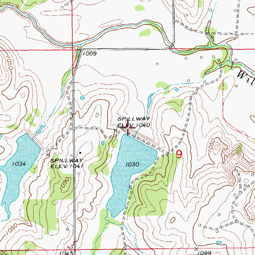 Topographic Map of Wildhorse Creek Site 16 Reservoir, OK