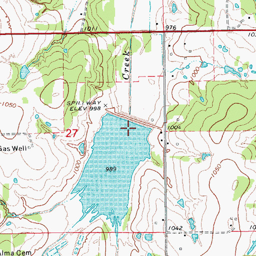 Topographic Map of Wildhorse Creek Site 14 Dam, OK