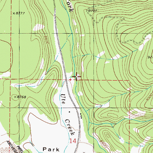 Topographic Map of Ute Creek, CO