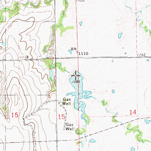 Topographic Map of Upper Black Bear Creek Site 43 Dam, OK