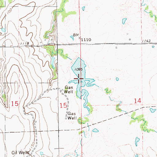 Topographic Map of Upper Black Bear Creek Site 43 Reservoir, OK