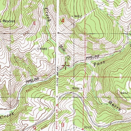 Topographic Map of Hole Creek, CO